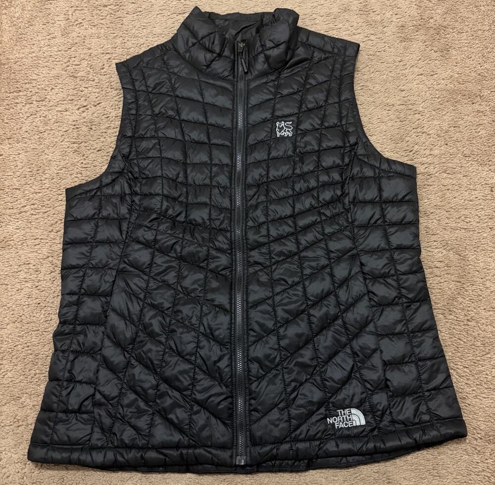 Merrill Lynch The North Face Puffer Vest Women’s Large Black Quilted Insulated